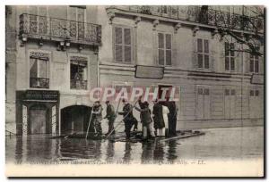 Paris 16 - Paris Floods - January 1910 - Raft Quai de Billy - Old Postcard