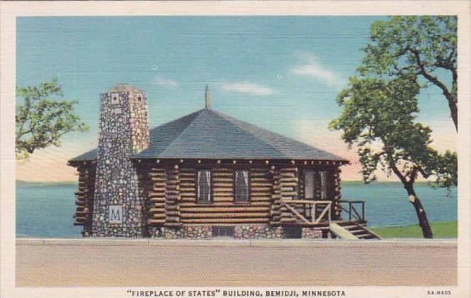 Minnesota Bemidji Fireplace Of States Building Curteich