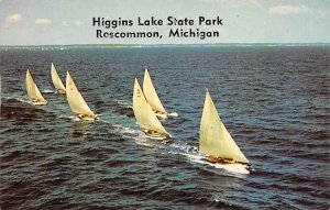 Higgins Lake State Park, Roscommon, Michigan, USA Sail Boat Ship 