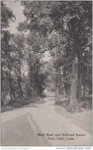 Connecticut Twin Lake Shore Road Near Railroad Station Albertype