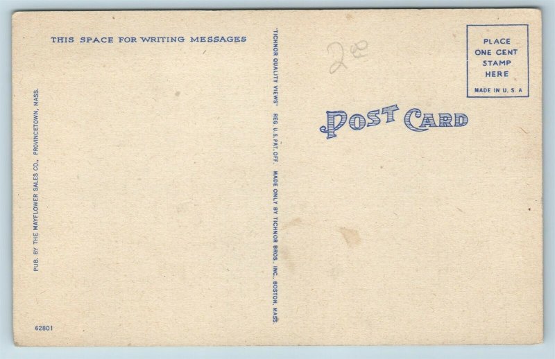 Postcard MA Cape Cod Provincetown Multiview Greetings c1940s Linen AF14