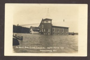 RPPC WITTENBURG MISSOURI 1922 LUTHERAN CHURCH FLOOD REAL PHOTO POSTCARD