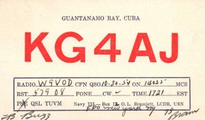 QSL Card Guantanamo Bay