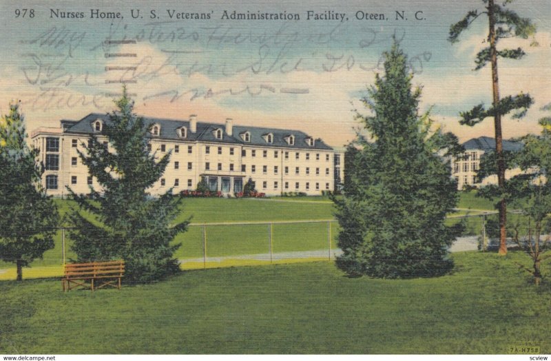 OTEEN , North Carolina , 1952 ; Nurses Home , US Veterans' Admin Facility