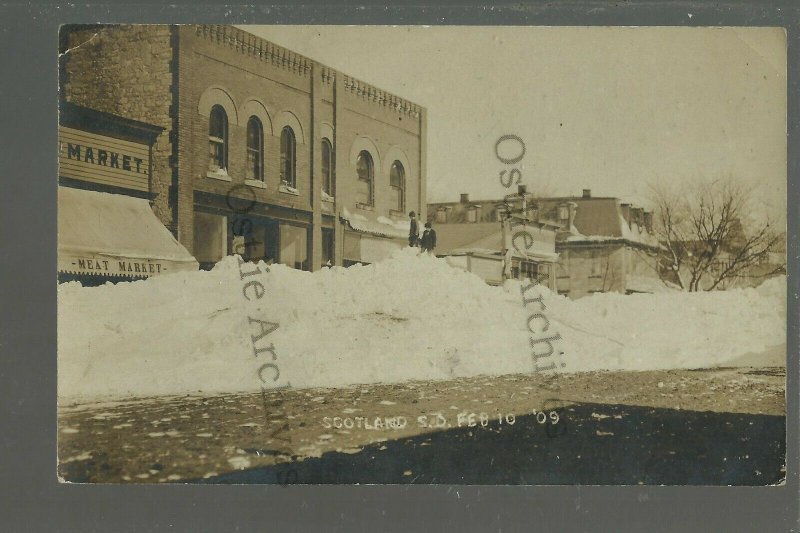 Scotland SOUTH DAKOTA RPPC 1909 BLIZZARD Snow MAIN STREET nr Tripp Tyndall