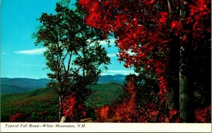 Typical Fall Road White Mountains NH New Hampshire Chrome Postcard