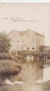 DS1/ Concord Michigan RPPC Postcard c1910 The Old Mill Building  95