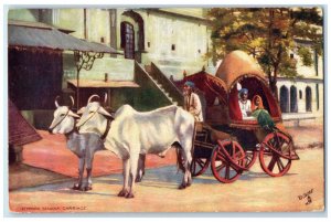c1910 Zenana Carriage Jeypore India Unposted Oilette Tuck Art Postcard