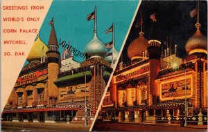 Greetings From World's Only Corn Palace Mitchell SD Postcard PC238