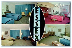 The Essex House Motel Interior Scene Indianapolis Indiana IN Multiview Postcard 