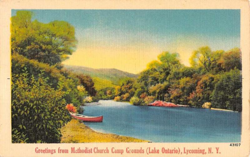 Lycoming New York Methodist Church Camp Grounds Antique Postcard K95117