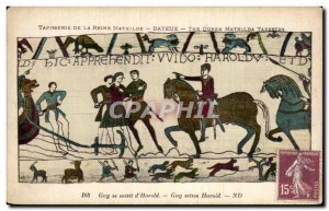 Old Postcard Mathilde Bayeux Tapestry Guy Queen saisist d & # 39Harold