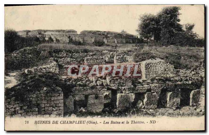 Postcard Ancient Ruins Champlieu Oise Baths and Theater