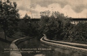 Vintage Postcard 1907 South Race Washington St. Bridge Wilmington Delaware DE