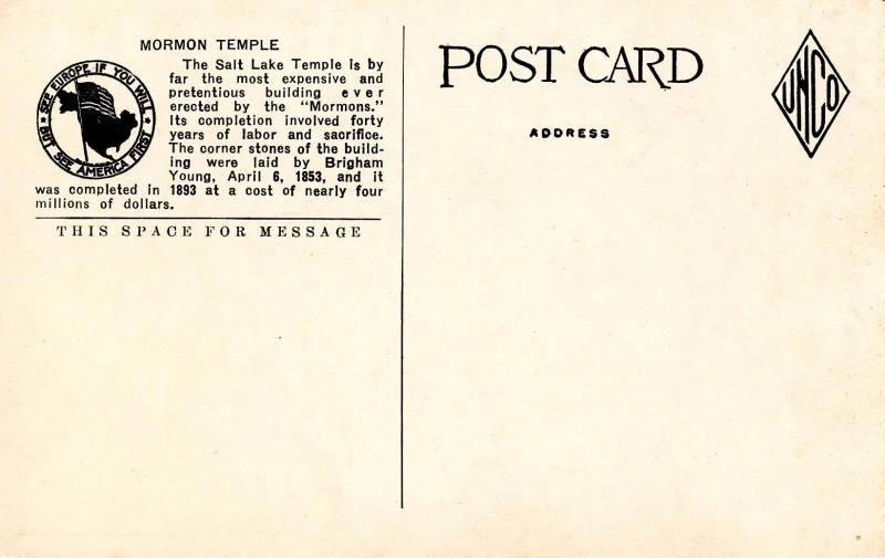 UT - Salt Lake City. Mormon Temple