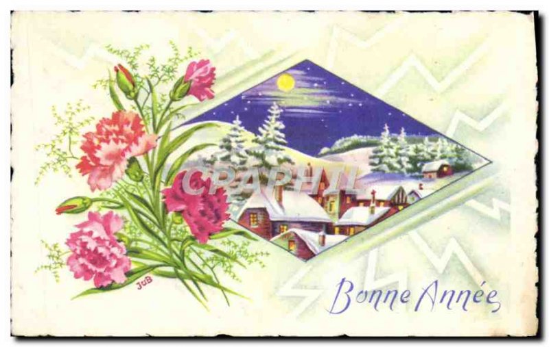 Old Postcard Fancy Happy New Year