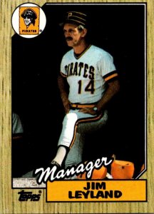 1987 Topps Baseball Card Jim Leyland Manager Pittsburgh Pirates sun0726