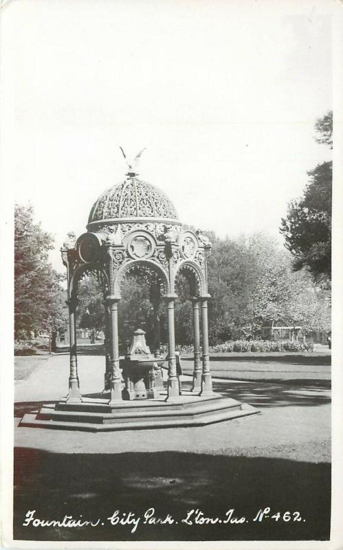 RPPC Postcard Fountain, City Park, Launceston Tasmania Australia No.462 unposted