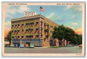 c1940 Exterior View Burton Hotel Building Mankato Minnesota MN Vintage Postcard 