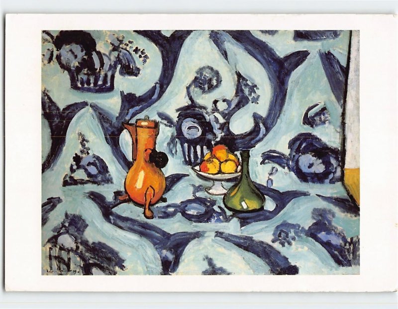 Postcard Still Life with a Blue Tablecloth by H. Matisse, The Hermitage, Russia