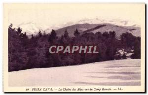 Old Postcard Peira Cava La Chaine des Alpes View of Camp Romain