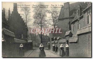 Belgium Mont Saint Amand Old Postcard Beguinage Rue St Lievin