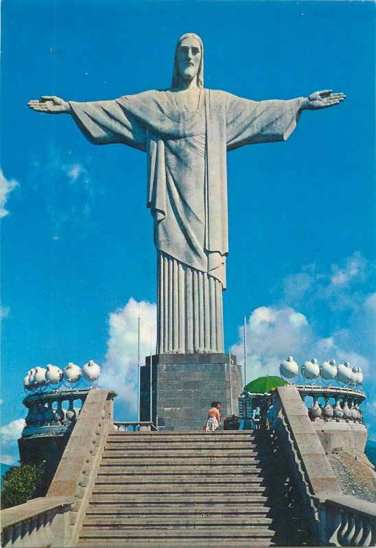 Postcard Brazil Christ the Redeemer statue on the Corcovado Rock