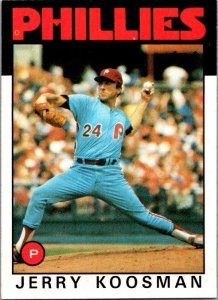 1986 Topps Baseball Card Jerry Koosman  Philadelphia Phillies sk2601