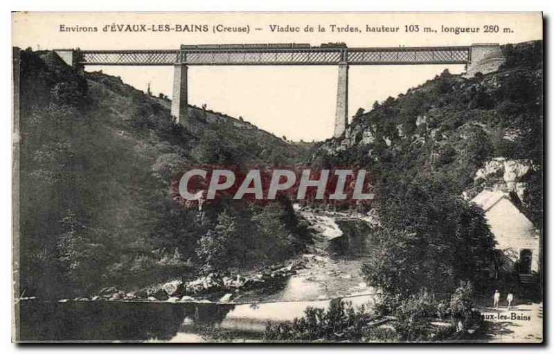 Postcard Old Surroundings Evaux les Bains Creuse Tardes Viaduct