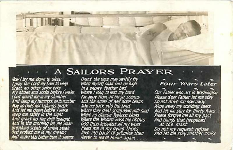 A Sailors Prayer 1942 Real Photo Postcard