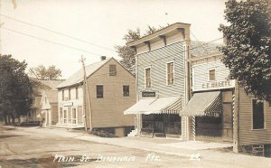 Bingham ME Main Street Restaurant C. E. Millett Barber Shop? RPPC.