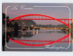 Postcard Rainbow Bridge La Conner Washington USA