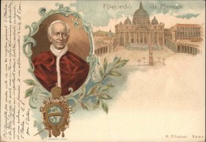 Ricordo di Roma Rome Italy G Gulassini c1890s Pope Catholic Vintage Postcard