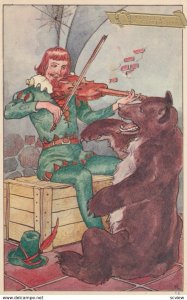 Violin Player & Bear , 1910-20s