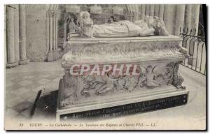 Old Postcard Tours Cathedral the tomb of the children of Charles VIII