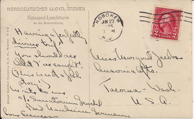 Bremerhaven, Germany, Rotesand Lighthouse, Norddeutscher Lloyd Ship Line 1925