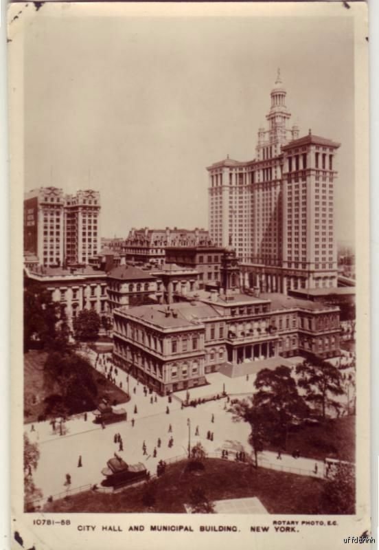 CITY HALL MUNICIPAL BLDG NEW YORK RPPC A REAL ROTARY PHOTO ON RAJAR BROMIDE CARD