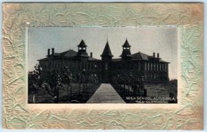 ALTUS, Oklahoma  OK  Embossed Border  HIGH SCHOOL  ca 1910   Postcard