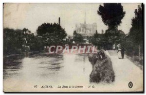 Old Postcard Amiens Les Rives De La Somme