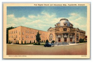 Vintage 1940's Postcard First Baptist Church Dickson St. Fayetteville Arkansas