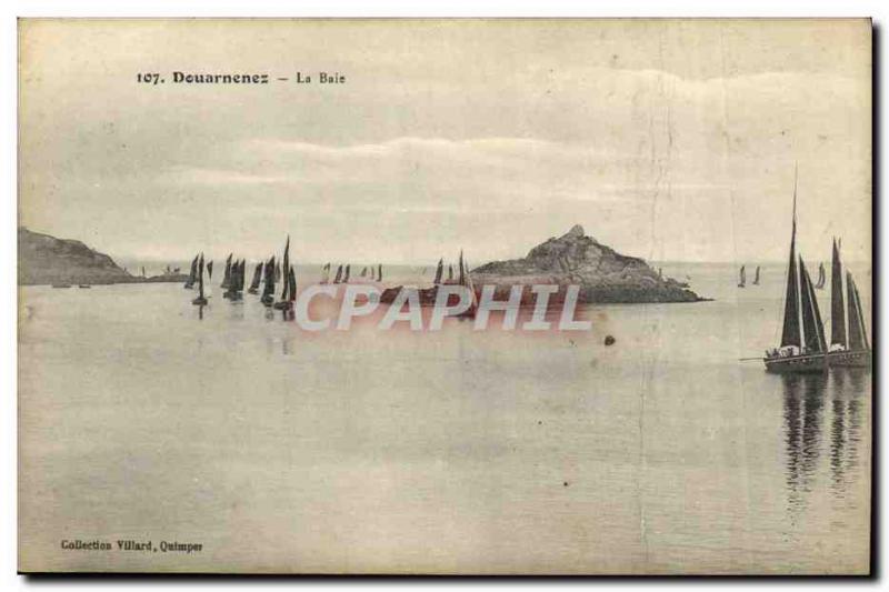 Old Postcard Douarnenez Bay Yacht