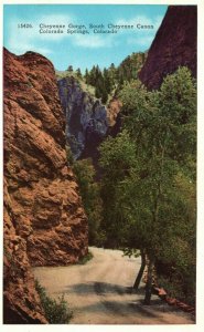 Cheyenne Gorge South Cheyenne Canon Colorado Springs CO Vintage Postcard