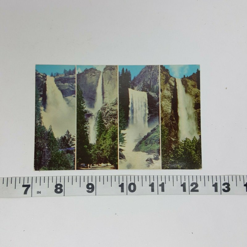 Yosemite National Park Bridal Veil Waterfalls Vintage Postcard