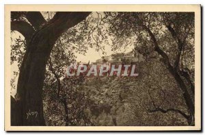 Postcard Old La Douce France French Riviera Eze Village AM seen through the O...