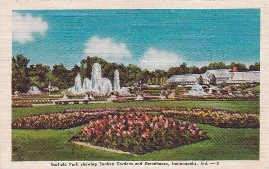 Garfield Park Showing Sunken Gardens And Greenhouse Indianapolis Indiana