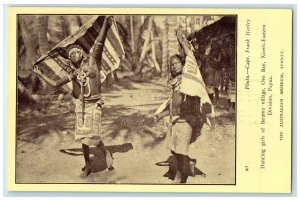 c1930's Dancing Girls of Beiama Village Oro Bay North East Papua Postcard