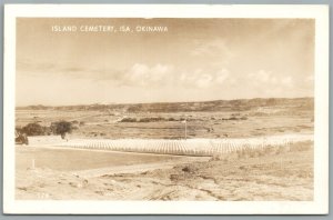 JAPAN OKINAWA ISA ISLAND CEMETERY VINTAGE REAL PHOTO POSTCARD RPPC