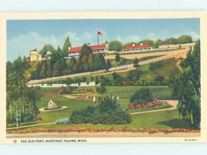 Unused Linen POSTCARD FROM Mackinac Island Michigan MI HM8982