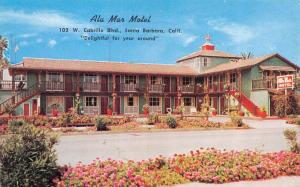 SANTA BARBARA, CA California  ALA MAR MOTEL  Roadside  c1950's Chrome Postcard