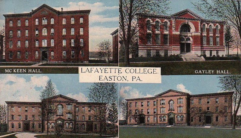 Postcard Lafayette College Easton PA